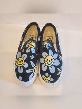 Vans Classic Slip-On Trippy Grin Floral Multicolor Canvas Shoes M-5.5 W-7